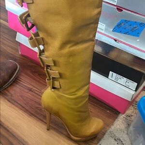 Michael Antonio Mustard Over-the-Knee Stiletto Boots